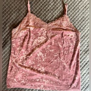 Dark pink velvet cami